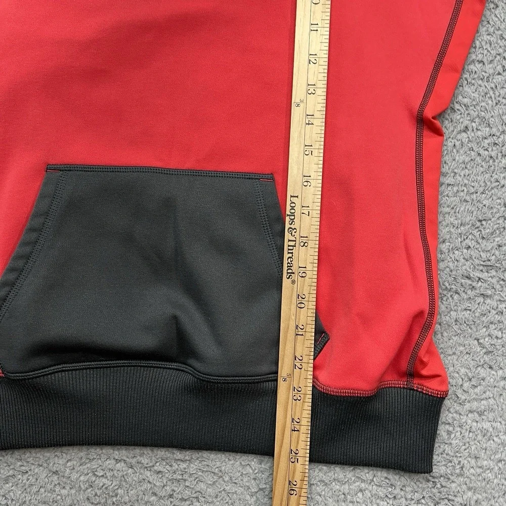 Nike Center Swoosh Hoodie Womens Large‎ Therma-Fit Honeycomb Pattern Red Black